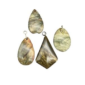 Lot Of Large Pendants Red Creek Picasso Jasper Copper Abalone Stone‎ Teardrop